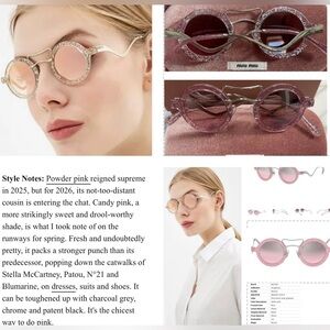 MIU MIU ROUND GLITTER PINK SUNGLASSES WITH MIRROR LENSES